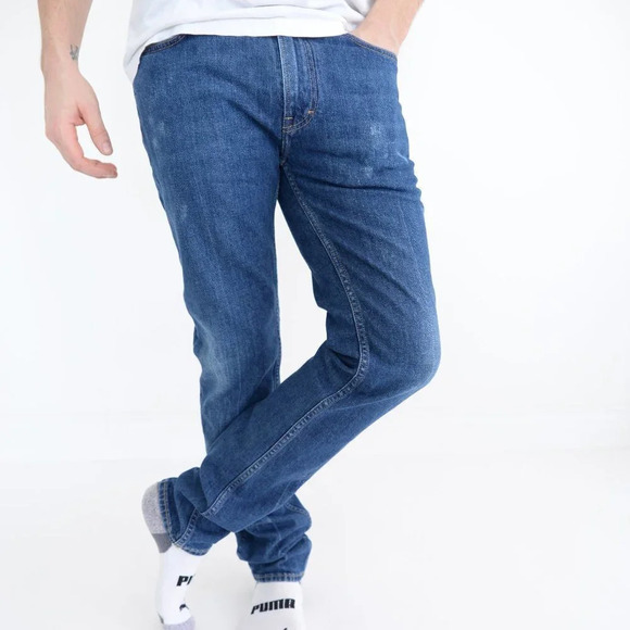 Acne Studio Bla Konst Designer Distressed Dark Skinny Straight Leg Jeans 33x32 - Picture 2 of 16